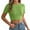 Green, variant on Women's Fashion Ribbed Crop Top – Mercerized Cotton Short Sleeve Tee, Crew Neck Knit Layering Essential