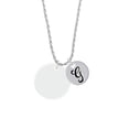 thumbnail image 2 of Delight Jewelry Acrylic 1 1/8" Disc Imitation Pearl Silvertone Script Initial Disc - G - Charm Necklace, 20"+3", 2 of 4