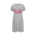 thumbnail image 5 of Women Nightgowns, Soft Comfy Lightweight Short Sleeves Sleepdress Comfy Ladies Heart Printed Nightdress Gowns for Women Sleepwear Dress Gray L, 5 of 5