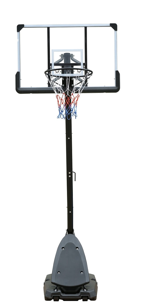 HooKung Portable Basketball Hoop System Height Adjustable 7.4-10ft with Net 44 in Backboard Outdoor