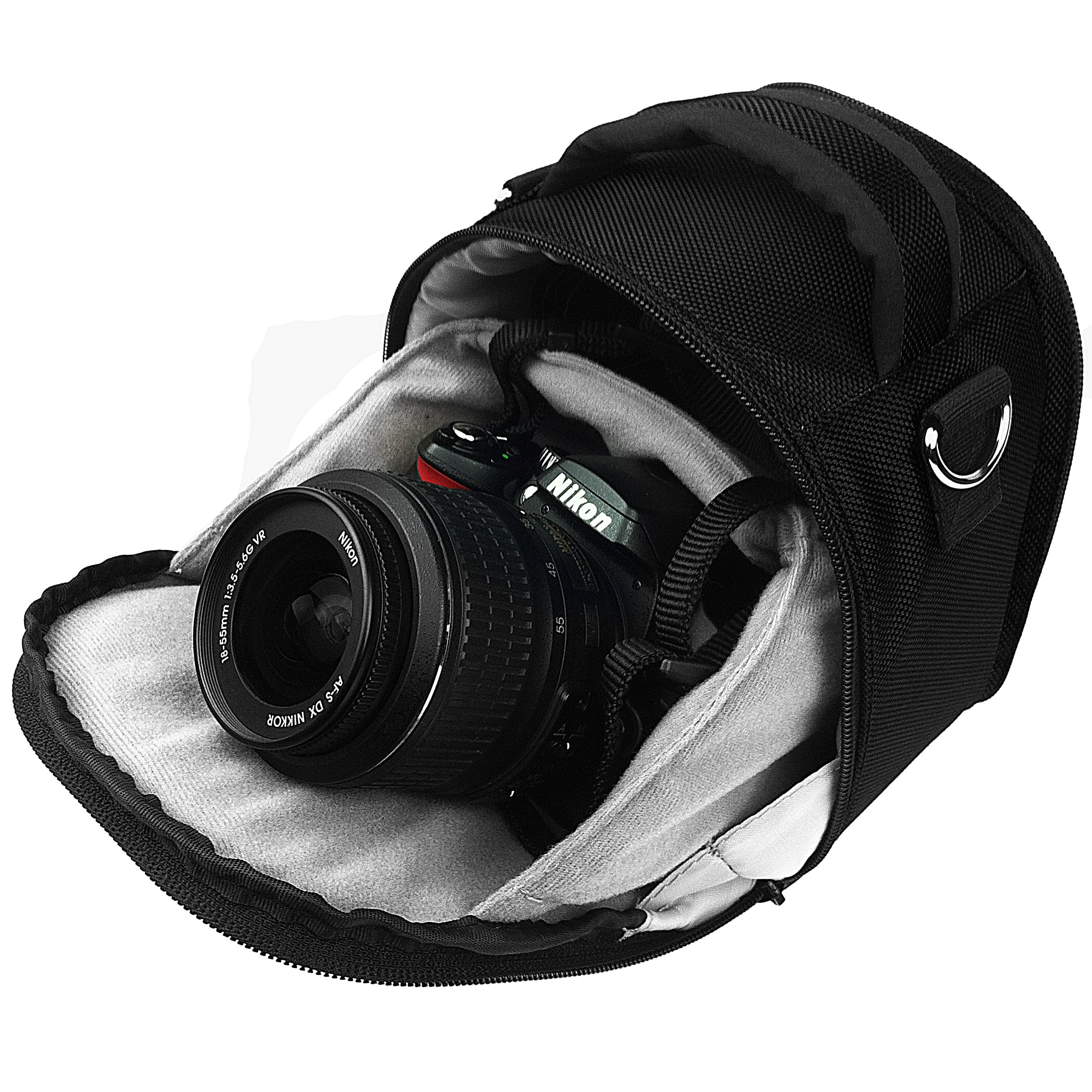 VANGODDY Laurel Travel Camera Protector Case Shoulder Bag fits Digital SLR Cameras [Canon, Nikon, Samsung, Sony, Olympus, etc.] up to 5.5in x 3.5in
