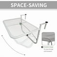 thumbnail image 4 of Folding Balcony Hanging Table Outdoor Folding Railing Table, 3 Height Adjustable and Foldable Space Saving, Width from 0.75 inch to 4.5 inch, Suitable for Patio, Balcony and Deck White, 4 of 7