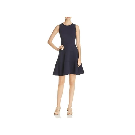Collar Ponte Dress - Three Dots Womens Ponte Raw Hem Casual Dress