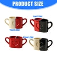 thumbnail image 3 of 2pcs Ceramic Heart Mugs with Comfortable Handle Elegant Coffee Cup for Daily Use Anniversary Present, 3 of 8
