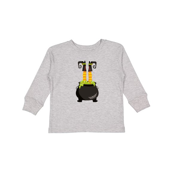 Inktastic Halloween, Witch Cauldron, Witch Legs, Potion Boys or Girls Long Sleeve Toddler T-Shirt