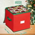 thumbnail image 5 of PayUSD Christmas Ornament Storage Box with Dual Zipper Closure Box Contributes Slots for 64 Holiday Ornaments 3-Inch, Xmas Decorations Accessories, Red, 5 of 8