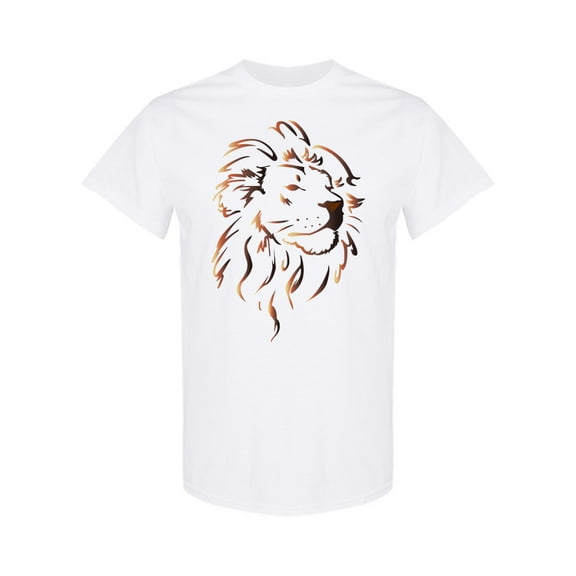Lion Head Cool Graphic T-Shirt Men -Image by Shutterstock, Male Medium