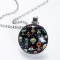 thumbnail image 2 of Alien Glass Design Circular Pendant Necklace - Elegant Statement Piece for Women, 2 of 5