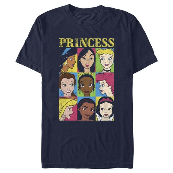 Men's Disney Princess Distressed Close-Up Poster  Graphic T-Shirt