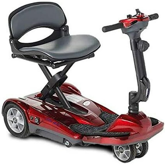 EV Rider Transport AF Plus - Compact Lightweight Automatic Folding Mobility Scooter - Airline Approved - 49 lbs Total (Red)