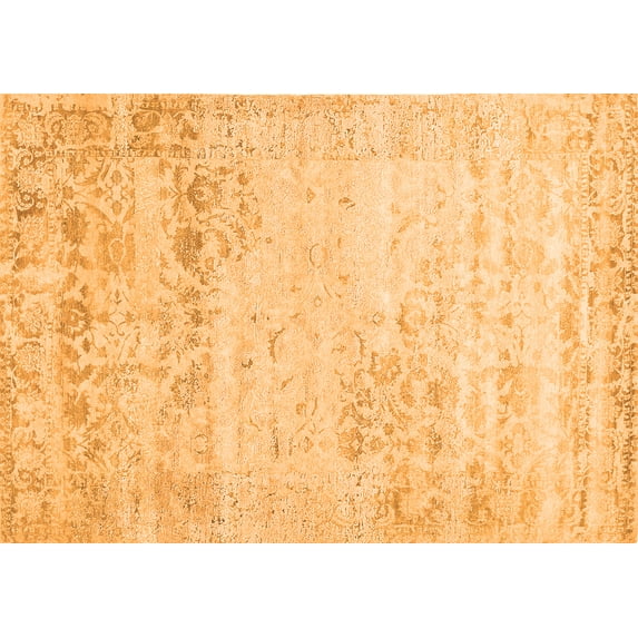 Ahgly Company Indoor Rectangle Abstract Orange Contemporary Area Rugs, 5' x 8'