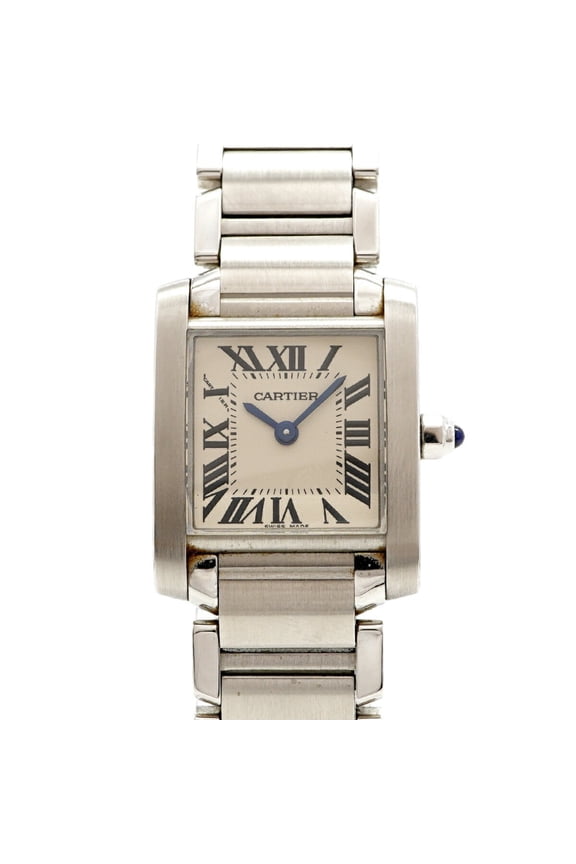 Pre-Owned Cartier Tank Franaise SM W51008Q3 Ivory Dial Women's Watch