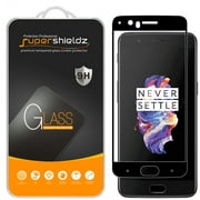 [2-Pack] Supershieldz for OnePlus 5 [Full Screen Coverage] Tempered Glass Screen Protector, Anti-Scratch, Anti-Fingerprint, Bubble Free (Black Frame)