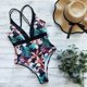thumbnail image 4 of Gibobby Trajes de Baño Mujer Completos Conjunto de tankinis de traje de baño de una pieza alta con estampado de escote tropical abierto en la cintura tra(Negro,M), 4 of 5