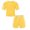 Yellow, variant on Girl Boy Summer Clothes Outfits Geometric Print Short Sleeves Tops + Drawstring Shorts Outfits Set 5-14T