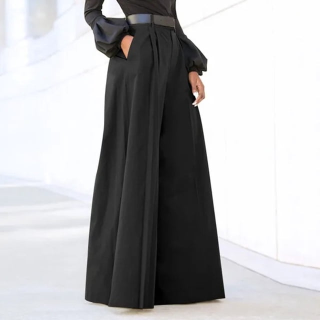 WILLBEST Pantalones Casuales para Mujer, Holgados, de Pierna Ancha y con Botones Grandes, Vaqueros de Microcuerno para Mayor Comodidad y Estilo En 2024. XXXXXL