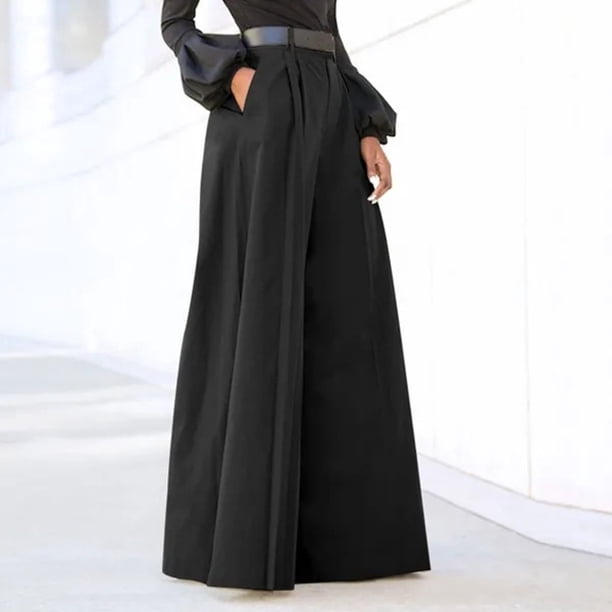 WILLBEST Pantalones Casuales para Mujer, Holgados, de Pierna Ancha y con Botones Grandes, Vaqueros de Microcuerno para Mayor Comodidad y Estilo En 2024. XXXXXL