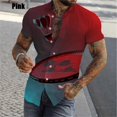 thumbnail image 3 of Camisa de playa de manga corta para hombre, estampado completo, con estampado de bádminton, para verano, informal, con personalidad, talla grande, 3 of 5