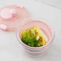 Pebbuoy Salad Spinner,Fruit Vegetable Washer Spinner with Bowl,Manual Lettuce Spinner Vegetable Dryer Non-Slip Base Drainage Design