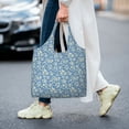 thumbnail image 5 of Xecao's Floral Retro Style Canvas Tote Bag is a versatile choice for women, serving as a stylish beach bag, shopping bag,and reusable grocery bag., 5 of 5