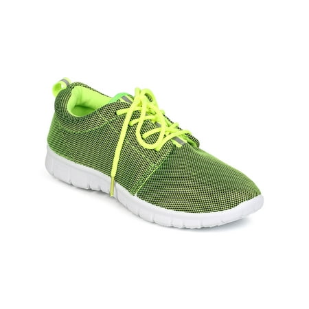 

Refresh ED26 Women Mesh Round Toe Fabric Lace Up Cross Training Sneaker