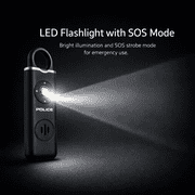 POLICE Personal Safety Alarm Keychain, 130DB Loud Rechargeable Emergency Alarm with LED Flashlight & SOS, Self Defense for Women, Kids, Seniors, Black