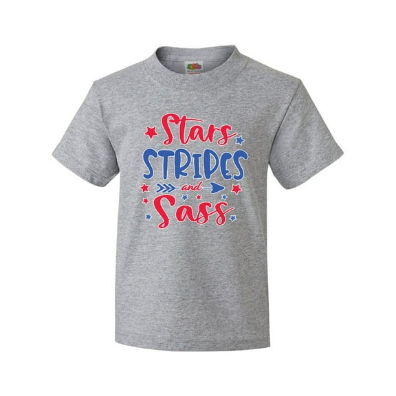 Inktastic 4th of July Stars Stripes and Sass Blue and Red Stars Youth T-Shirt