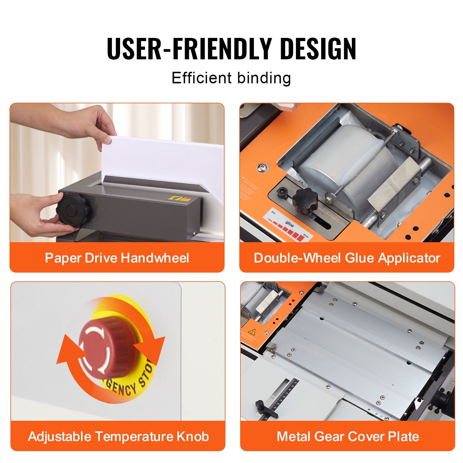 SKYSHALO Thermal Book Binding Device, Holds Up to 400 Sheets, Hot Adhesive Binding Equipment, Supports 40mm Spine Width for A3(Side Bound), A4, and A5 Papers