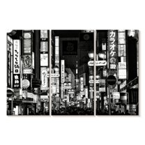 Elephant Stock Shibuya Tokyo Wall Art - Horizontal Multi Panel Canvas - Living Room Wall Decor - City Multi Panel - Black And White Decor By Philippe Hugonnard - 38" x 24"