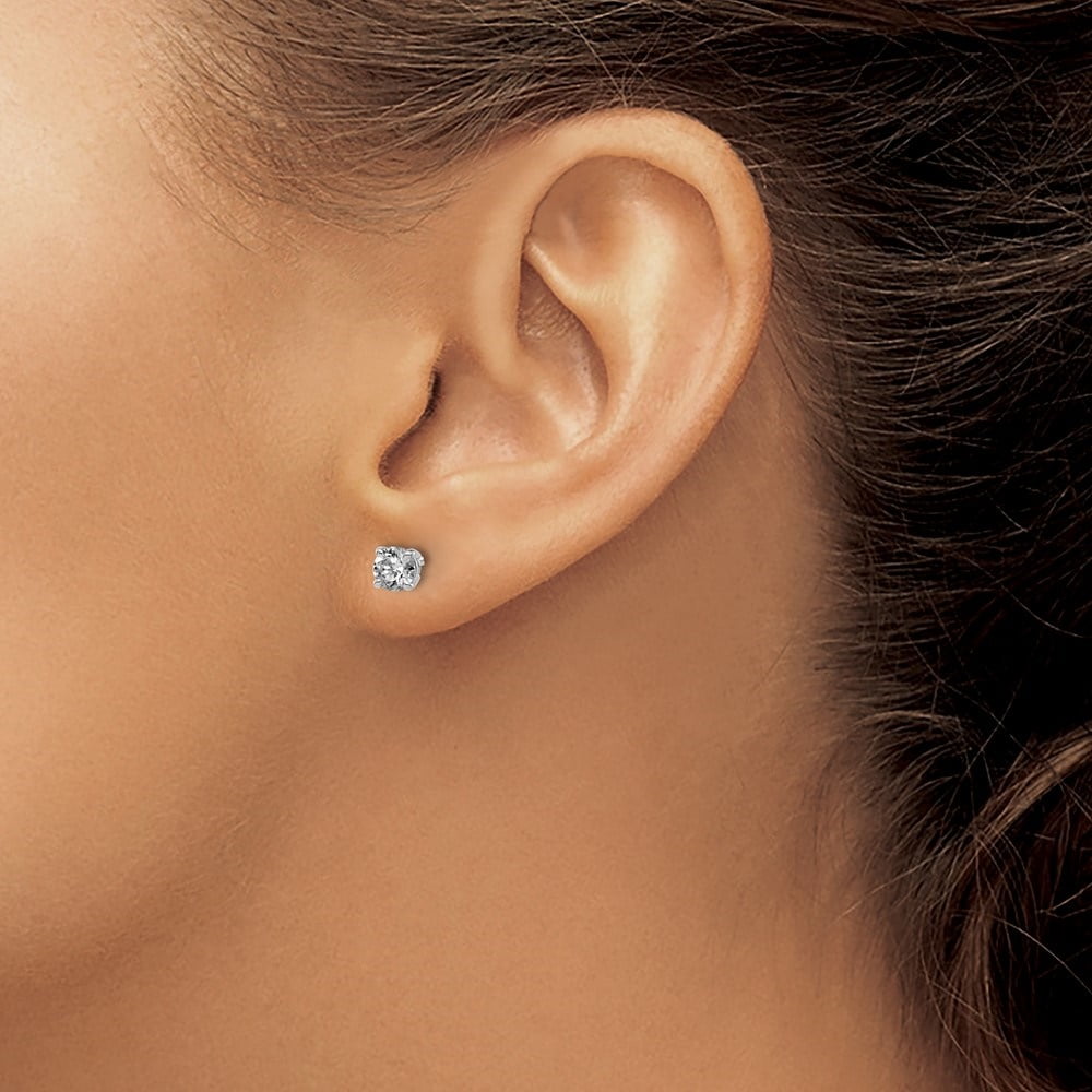 Diamond2Deal 14kw .60ct SI3 G-I Diamond Stud Thread on/off Post Earrings