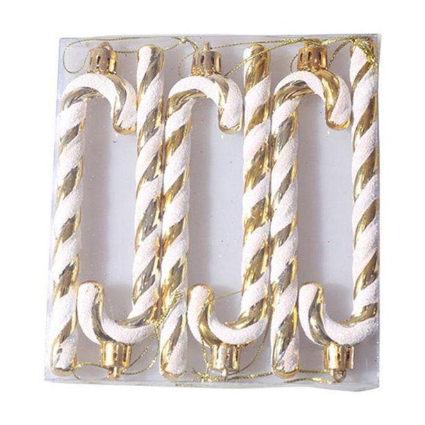 EZLIFE Colgante de bastón de caramelo con purpurina navideña, adornos de bastón de caramelo de plástico, decoración para árbol de Navidad, adornos colgantes para árbol de Navidad para regalos de fiest