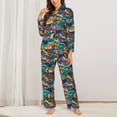 thumbnail image 2 of Kdxio Colorful Carp Streamer Women's Pajama Sets Long Sleeve Button Down Sleepwear Nightwear Soft Pjs Lounge Sets-X-Large, 2 of 7