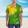 thumbnail image 4 of Daiia Bees Pollinates A Yellow Dandelion Hawaiian Shirt for Men Gentle Cotton Regular Short Sleeve Casual-XX-Large, 4 of 9
