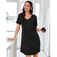 thumbnail image 2 of EKOUAER Nightgowns for Women Bamboo Viscose Sleep Shirts Short Sleeve Night Shirts Casual Sleep Dress Soft Sleepwear, 2 of 6