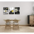 thumbnail image 4 of Kitchen Wall Art for Dining Room,Wine Painting Artwork Poster Black White Canvas yellow Wine In Cups Pictures For Home Decorations, 4 of 6