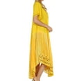 thumbnail image 4 of Sakkas Viveka Embroidered Caftan Dress - Yellow - One Size, 4 of 5