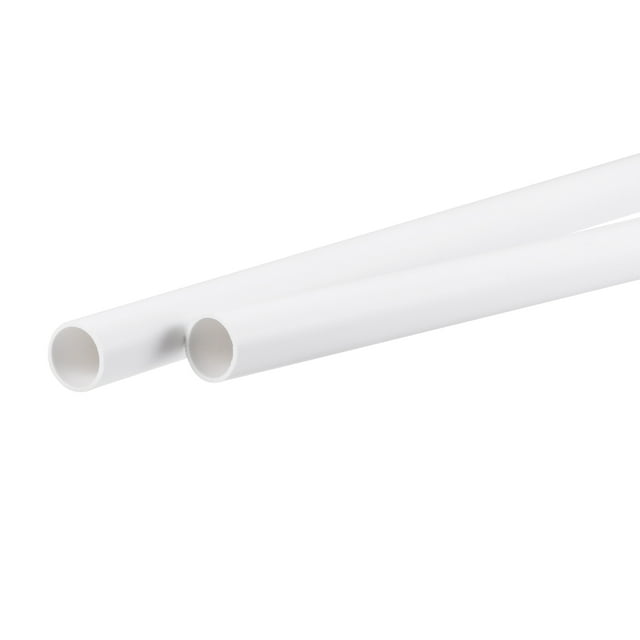 Unique Bargains 12mm ID 14mm OD 500mm White PVC Pipe Round Rigid Plastic Tube for Water Pipe 2 Pack