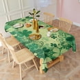 thumbnail image 4 of Green Four Leaf Clover Tablecloth Water Resistant Polyester Fabric Table Cloth for Kitchen Dining Holiday Dinner Stain-Resistant Table Covers Rectangle 60x102 Inch Wipeable Tabletop Cover, 4 of 6