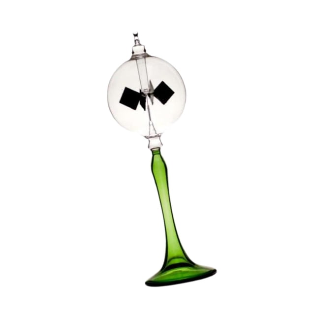 kurtrusly Solar Crookes Radiometer Glass Desktop Ornament Clear Bookshelf Shelf for Entrance Green 9x21 cm