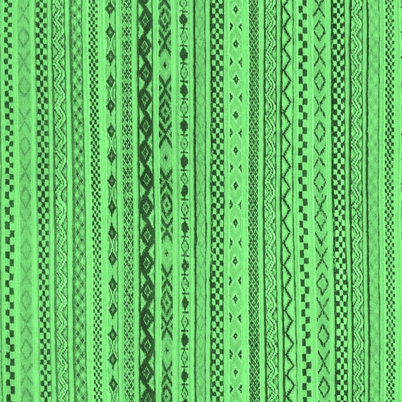 Ahgly Company Indoor Square Solid Emerald Green Modern Area Rugs, 4' Square