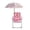 Pink, variant on Cartoon Beach Chair with Sunshade Umbrella, Portable Folding Camping Seat,Lightweight Outdoor Lounge Chair with Cute Patterns for Garden and Travel, 28" x 20"(Shark)