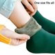 thumbnail image 4 of Guardurnaity 1 par de calcetines de terciopelo para hombre y mujer, medias térmicas para clima frío de invierno, tubo medio de Color sólido, ropa Medias Verde oscuro, 4 of 6
