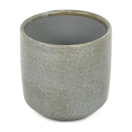 Contemporary Home Living 5.5" Gray Round Abstract Glazed Planter Pot