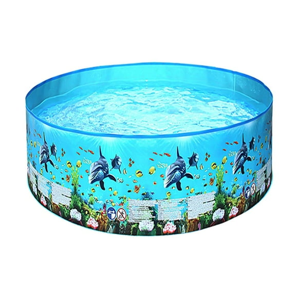 152 * 25cm/ 59.8 * 9.8in Outdoor Children Swimming Pool Portable Foldable Shape Swimming Pools for Kids Toddles Summer Water Game