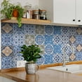 thumbnail image 3 of Mi Alma Vintage Blue Orange Tile Stickers - Removable Vinyl 4x4, 24 pcs, 3 of 9