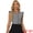 Black, variant on Women's Cap Sleeve Plaid Gingham Ruffle Blouse S Pink