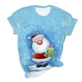 thumbnail image 2 of Under $5,Lolmot Christmas Shirts for Women Christmas Santa Clause T-Shirt Girls Cute Graphic Tees Holiday Short Sleeve Shirts Casual Tunics Plus Size Tops, 2 of 7