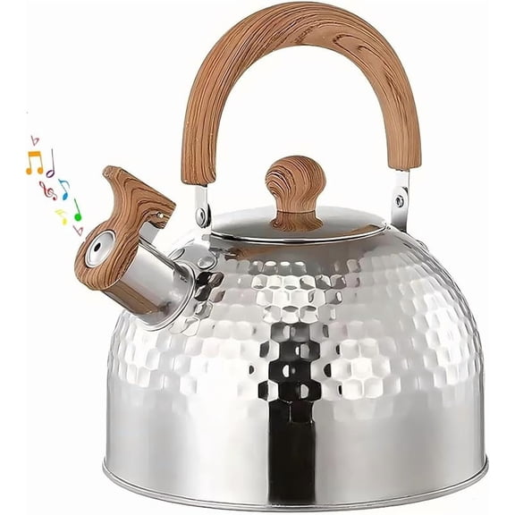 Tea Kettle Stovetop Whistling Teakettle Teapot, Stainless Steel, 3 L (Silver)