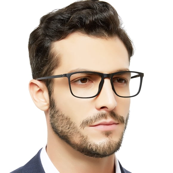 OCCI CHIARI Men’s Computer Reading Glasses 4.00 Strength Blue Light Blocking Readers 4.0 Rectangle Reader Gaming Eyewear