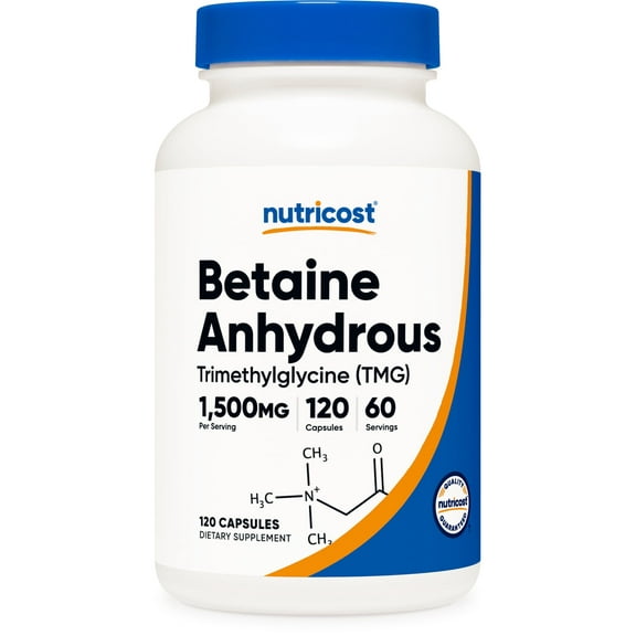 Nutricost Betaine Anhydrous Capsules 1500mg, 120 Capsules, 60 Servings - Health Supplement